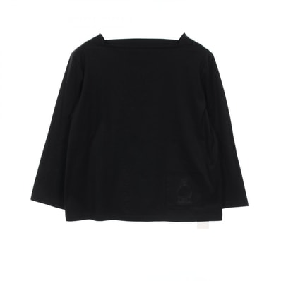 エルメス HERMES 刺繍ポケット付き カットソー 衣料品 トップス コットン レディース ブラック系 【中古】