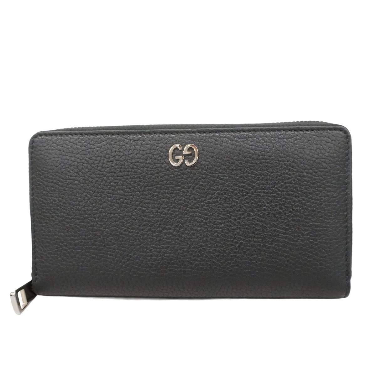 【6dc3461-k】グッチ 長財布 473928 レザー ブラック シルバー金具【中古】メンズ