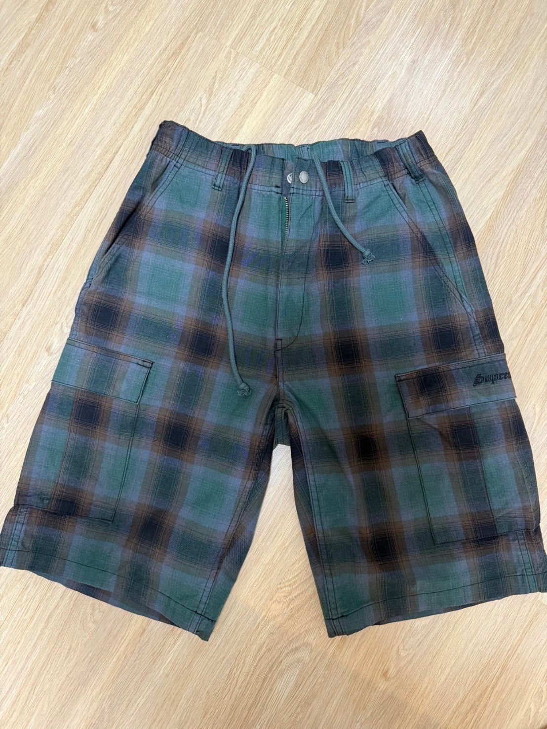 Supreme Shadow Plaid Cargo Short "Green"