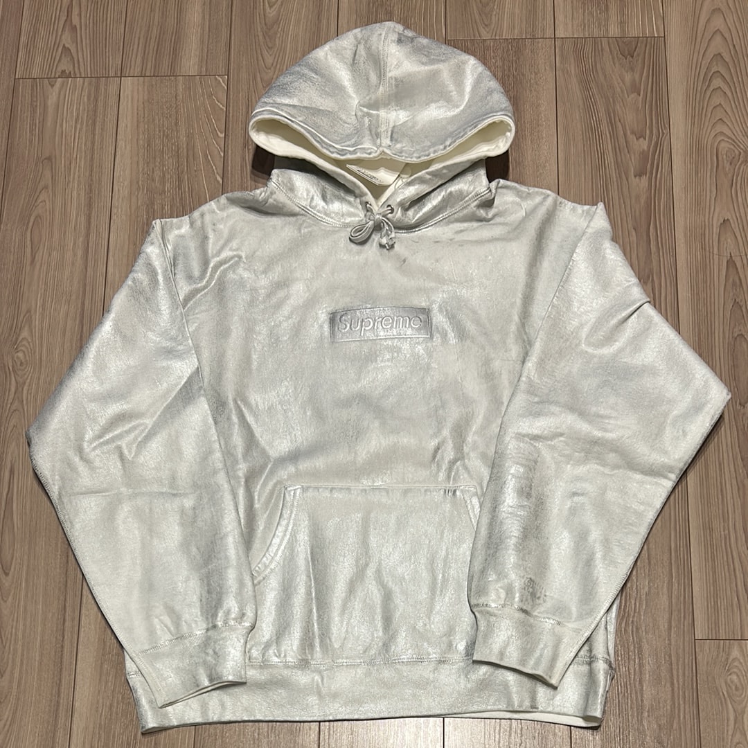 Supreme x MM6 Maison Margiela Foil Box Logo Hooded Sweatshirt
