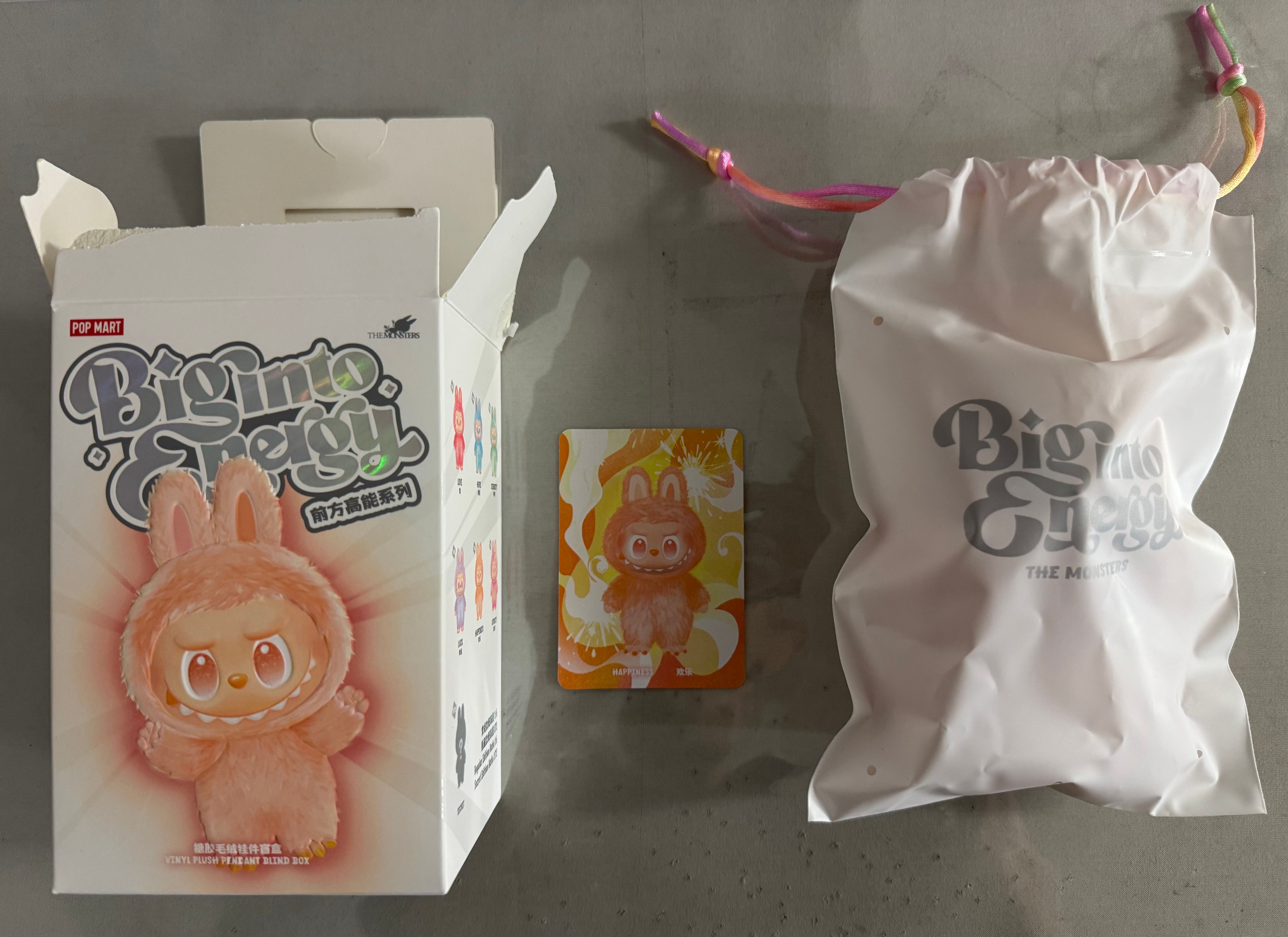 POP MART THE MONSTERS (LABUBU) Big into Energy Series Plush Pendant HAPPINESS