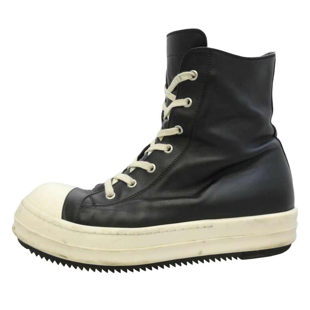 Rick Owens リックオウエンス スニーカー RAMONES ラモーンズ サイドジップ レザーハイカットスニーカー ブラック系 41【中古】