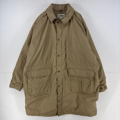 古着 80's/80年代 ヴィンテージ エルエルビーン L.L.Bean ジャケット 中綿 フルジップ ストームコート 2XL ベージュ 無地 メンズ