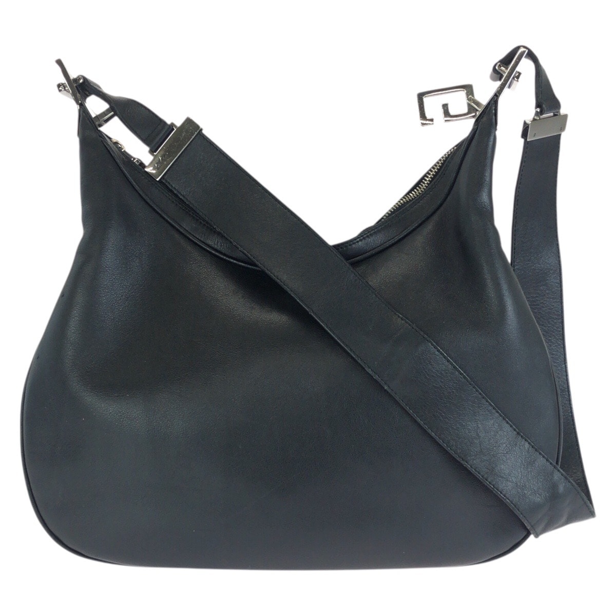 美品 GUCCI グッチ ホーボー ブラック 黒 シルバー金具 レザー ショルダーバッグ 603369 【中古】