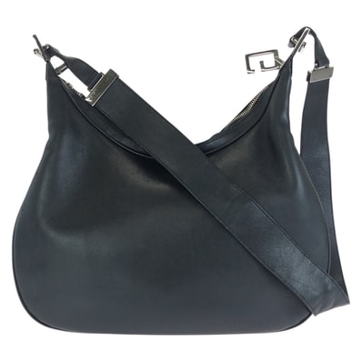 美品 GUCCI グッチ ホーボー ブラック 黒 シルバー金具 レザー ショルダーバッグ 603369 【中古】