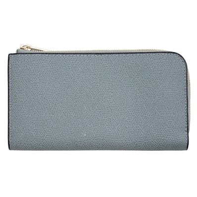 SALE【極美品】Valextra ヴァレクストラ 長財布 メンズ レディース ユニセックス ラウンドジップ ロングウォレット L字ファスナー ゴールド金具 カーフレザー ウォレット 革財布 小物 袋付属 サックスブルー 青 イタリア製