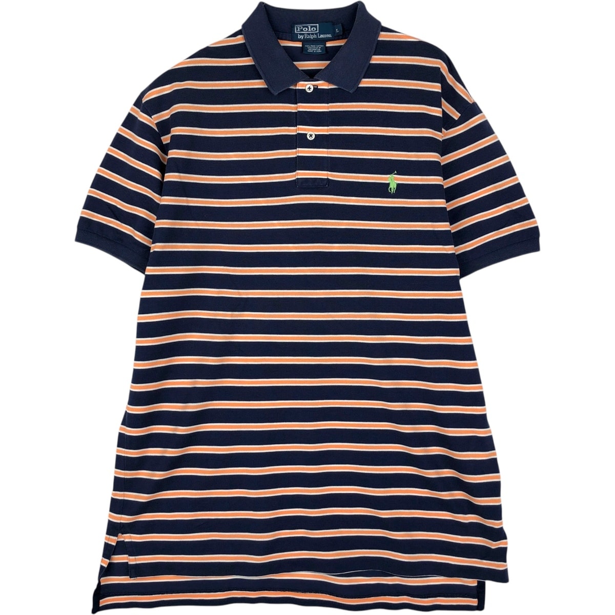 古着 ラルフローレン Ralph Lauren POLO by Ralph Lauren マルチボーダー 半袖 ボーダー ポロシャツ メンズL相当/eaa622660