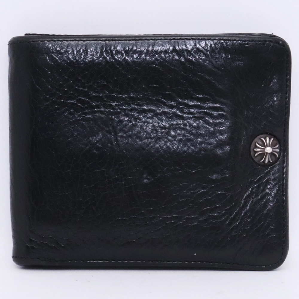 Chrome Hearts 1-Snap Cross Button Wallet "Black"