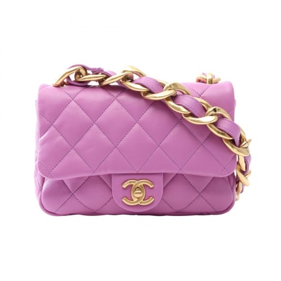 シャネル CHANEL マトラッセ ショルダーバッグ バッグ ラムスキン(羊革) レディース パープル系 【中古】
