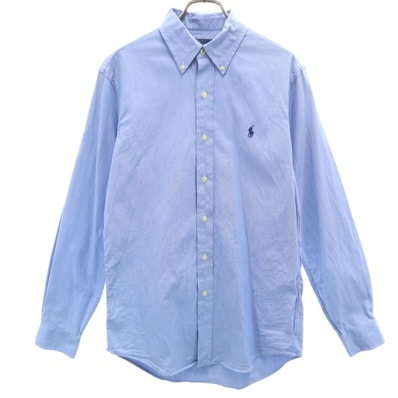 RALPH LAUREN ラルフローレン 長袖 ボタンダウンシャツ S ブルー系 CUSTOM FIT
