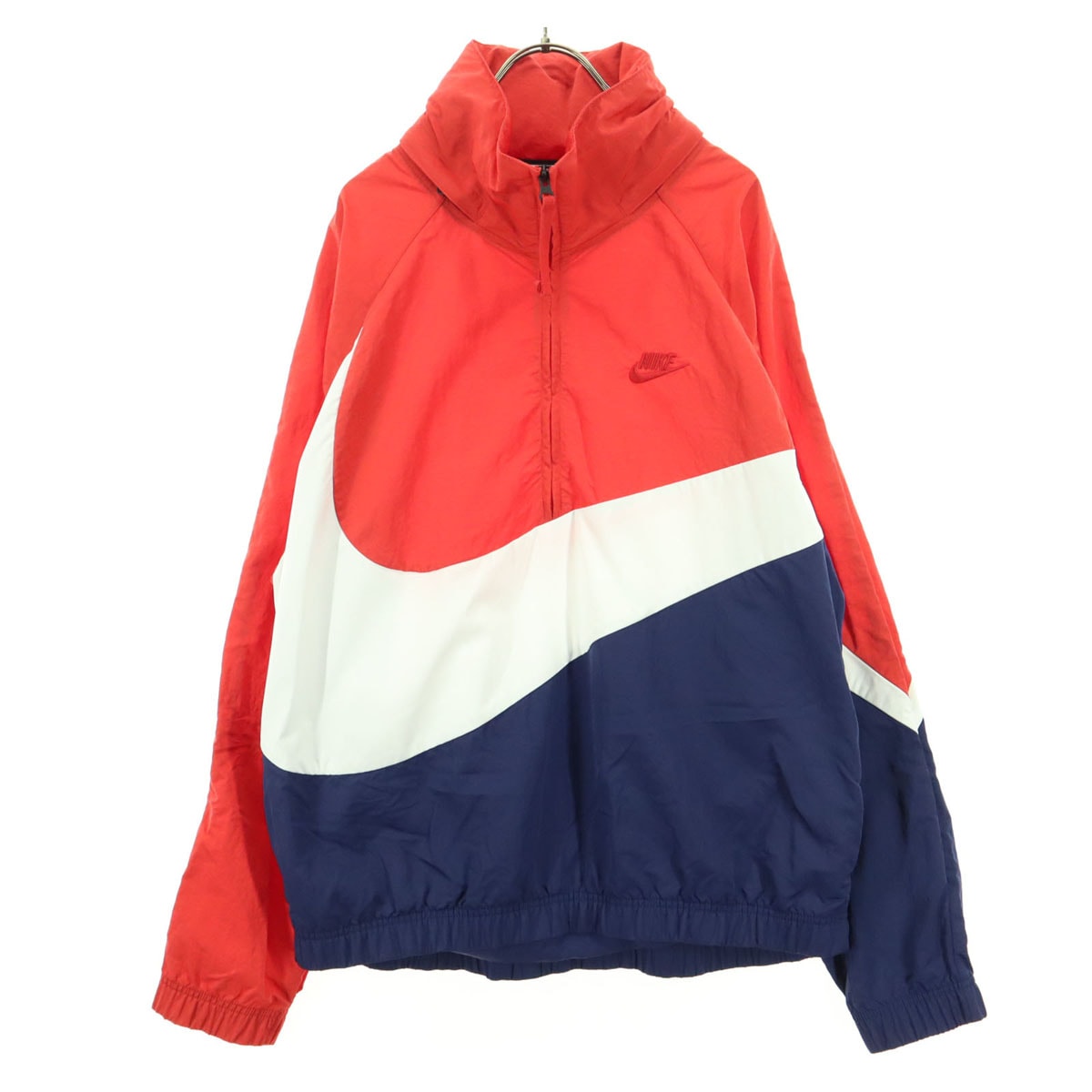 NIKE ナイキ スウッシュ 長袖 トリコロール ナイロンジャケット M レッド