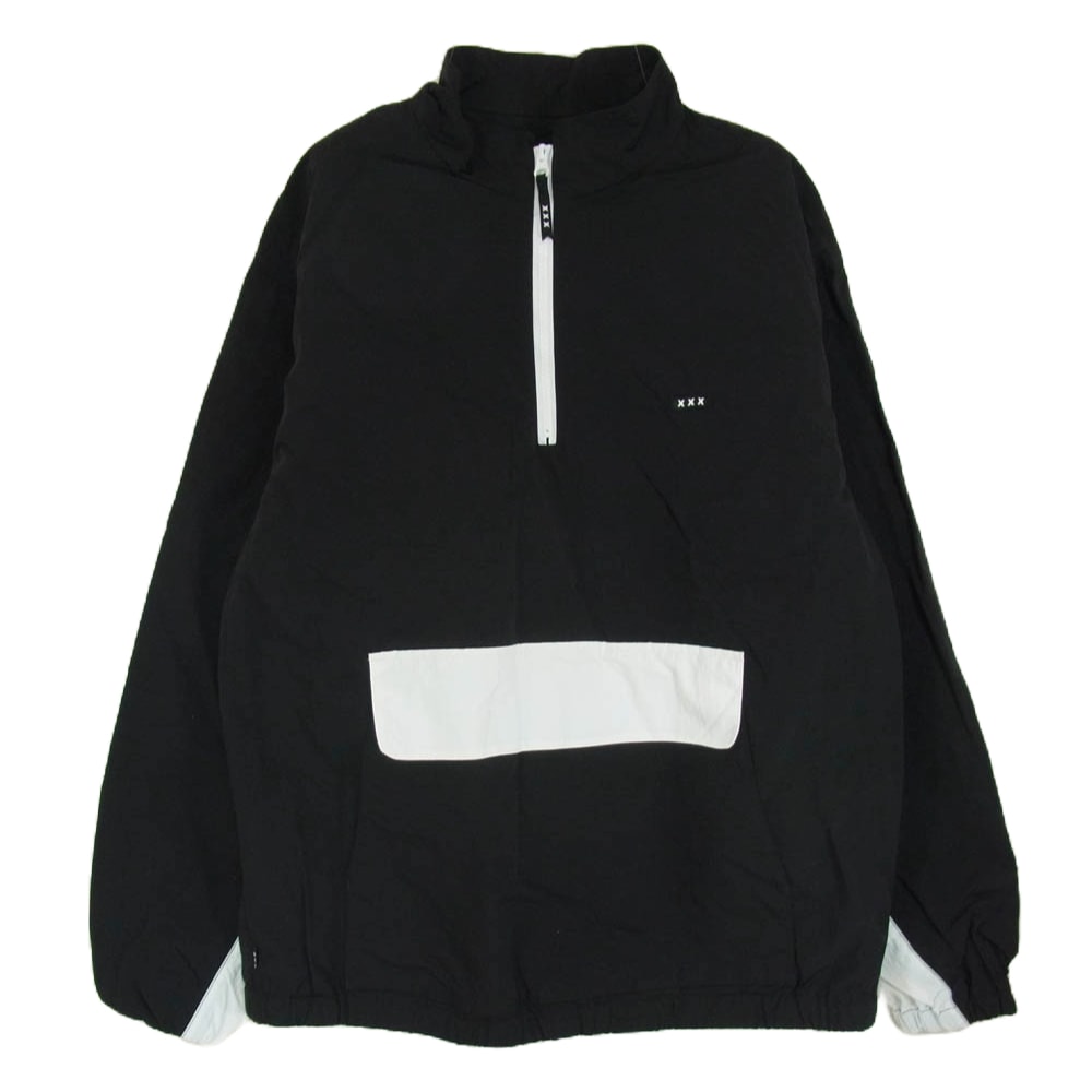 GOD SELECTION XXX ゴッドセレクション ジャケット HALF ZIP NYLON PULLOVER JACKET ハーフジップ ナイロン プルオーバー ジャケット ブラック系 M【中古】