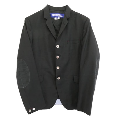 JUNYA WATANABE COMME des GARCONS MAN ジュンヤワタナベコムデギャルソンマン ジャケット 19ss WC-J006 肘カモパッチ ウール テーラード ジャケット ブラック系 S【美品】【中古】