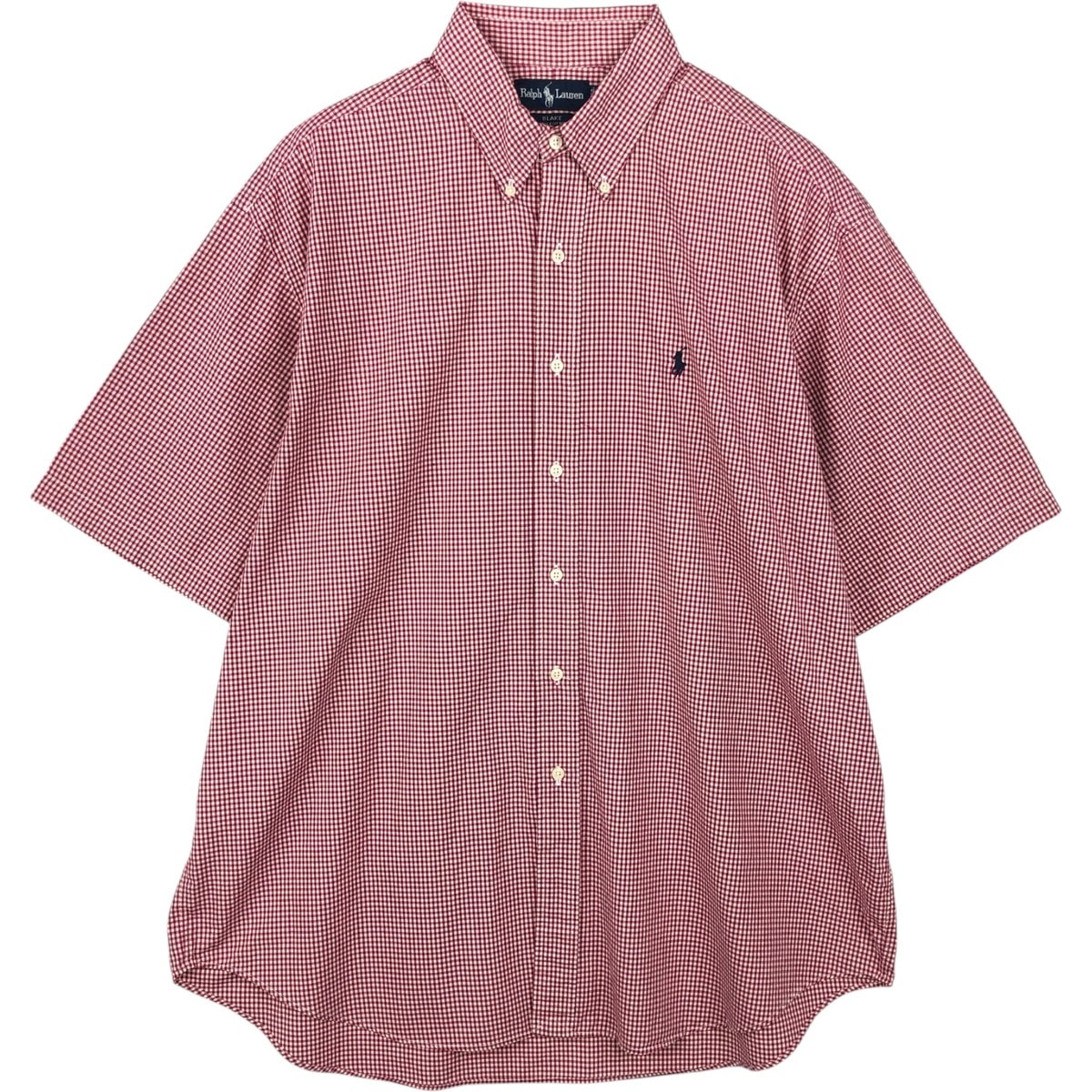 古着 ラルフローレン Ralph Lauren BLAKE ギンガムチェック 半袖 ボタンダウン チェックシャツ メンズXL相当/eaa643931