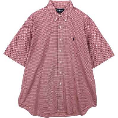 古着 ラルフローレン Ralph Lauren BLAKE ギンガムチェック 半袖 ボタンダウン チェックシャツ メンズXL相当/eaa643931