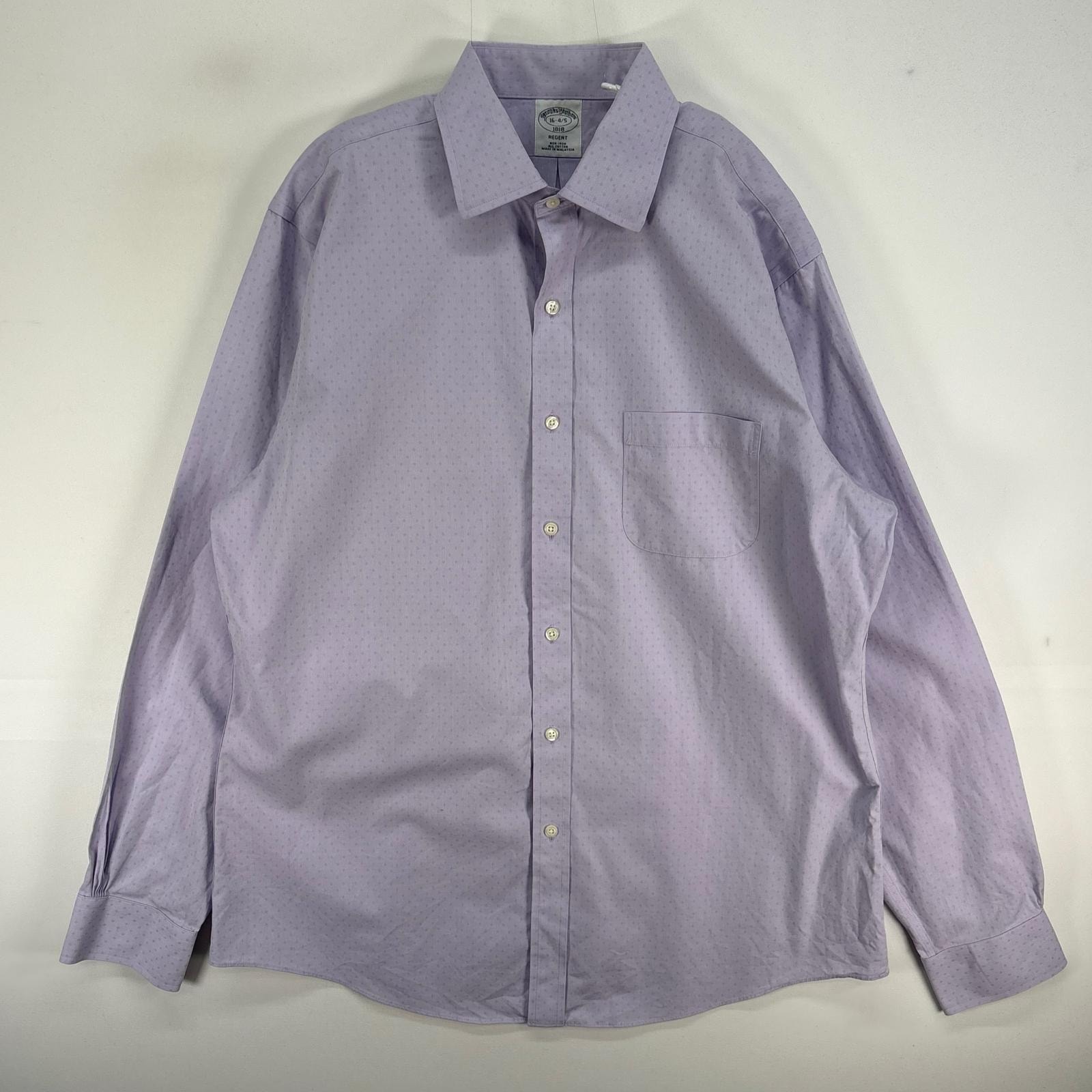 古着 ブルックスブラザーズ Brooks Brothers 長袖シャツ カラーステイ 胸ポケ REGENT L パープル系 総柄 メンズ