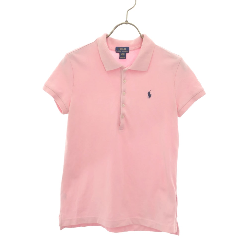 POLO RALPH LAUREN ポロラルフローレン 半袖 ポロシャツ L ピンク サイドスリット 鹿の子地