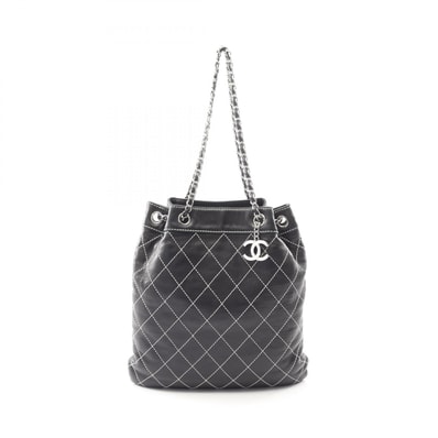 シャネル CHANEL ワイルドステッチ ショルダーバッグ バッグ ラムスキン(羊革) レディース ブラック系 【中古】