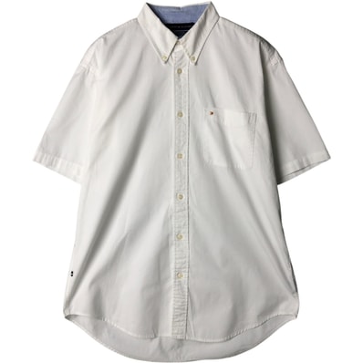 古着 トミーヒルフィガー TOMMY HILFIGER 半袖 ボタンダウンシャツ メンズL相当/eaa581351