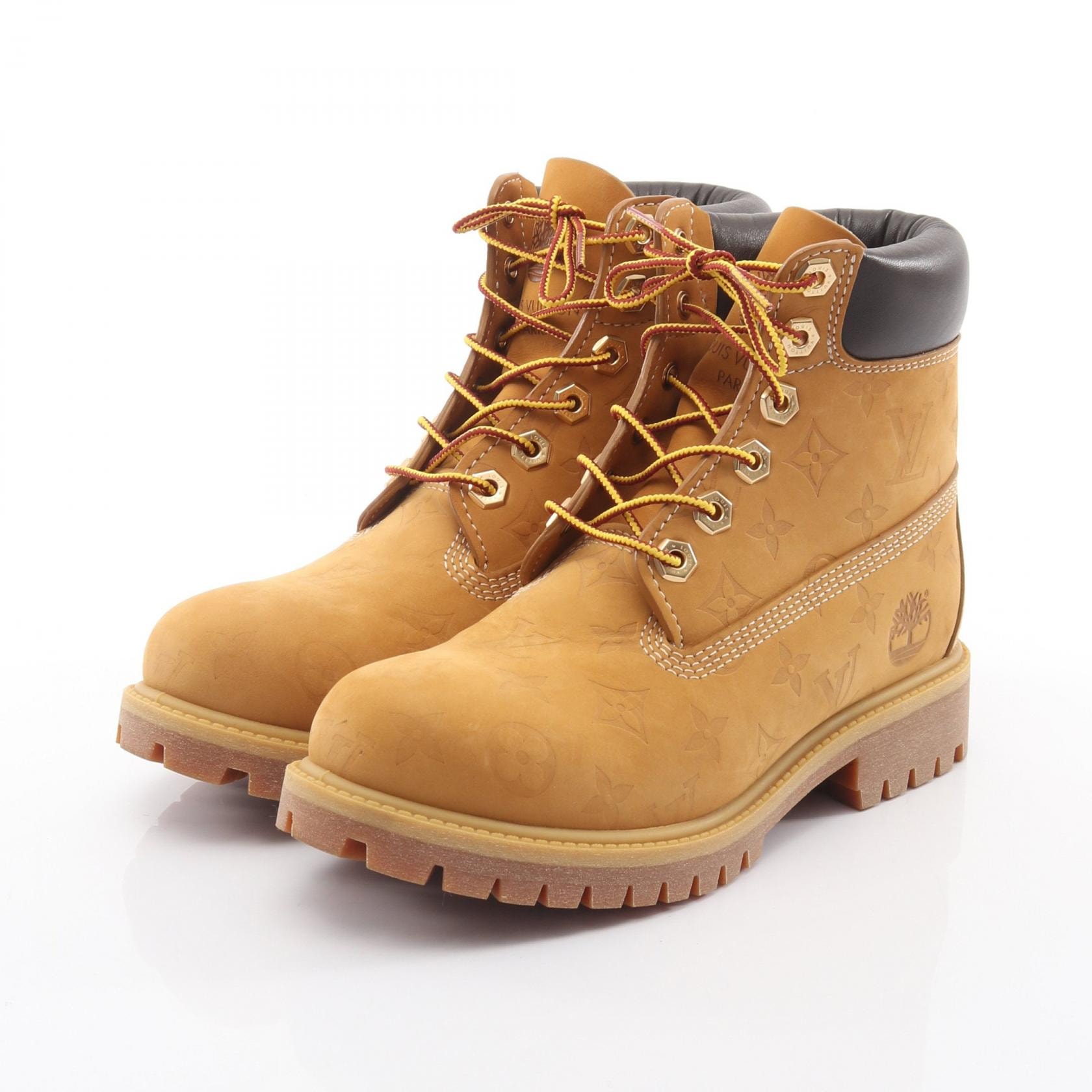 ルイ・ヴィトン LOUIS VUITTON LV × Timberland 6-IN アンクル ブーツ 靴 レザー レザー ベージュ メンズ ベージュ系 / ブラウン系 1AD72V 【中古】