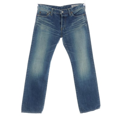 【中古】イッセイミヤケ ISSEY MIYAKE コットン デニムパンツ ジーンズ ブルー【サイズ2】【レディース】