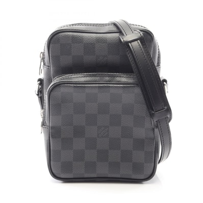 ルイ・ヴィトン LOUIS VUITTON レム ショルダーバッグ バッグ PVCコーティングキャンバス レザー ダミエ・グラフィット メンズ ブラック系 N41446 【中古】