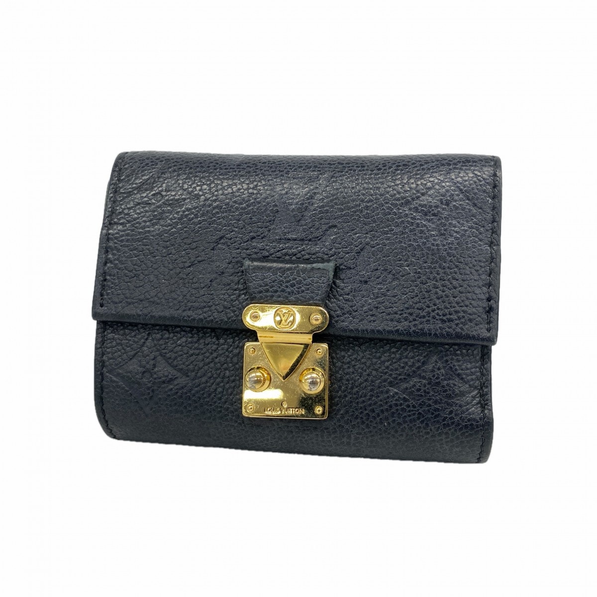 【6db1851-k】ルイヴィトン 三つ折り財布 モノグラム・アンプラント ポルトフォイユメティスコンパクト M80880 ノワール【中古】レディース