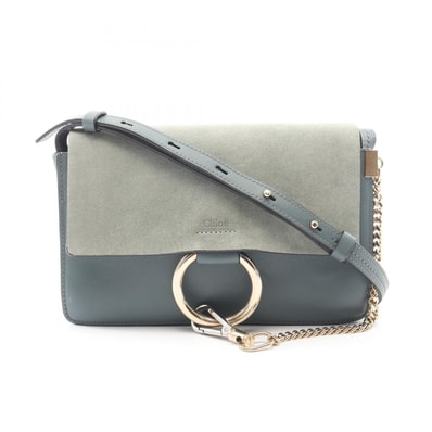 クロエ Chloe FAYE フェイ ショルダーバッグ バッグ スウェード レザー レディース ブルー系 / グリーン系 【中古】