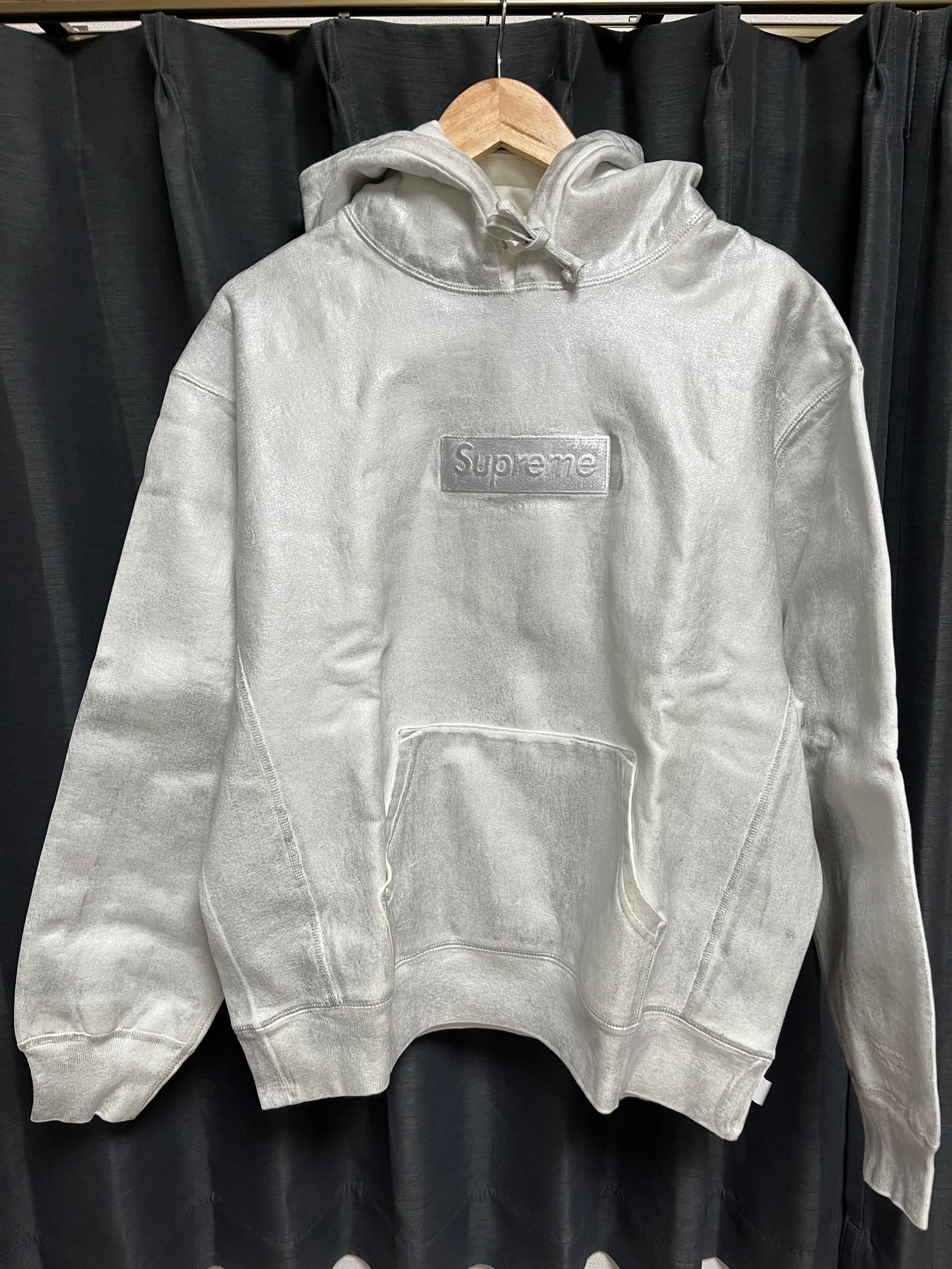 Supreme x MM6 Maison Margiela Foil Box Logo Hooded Sweatshirt "White"