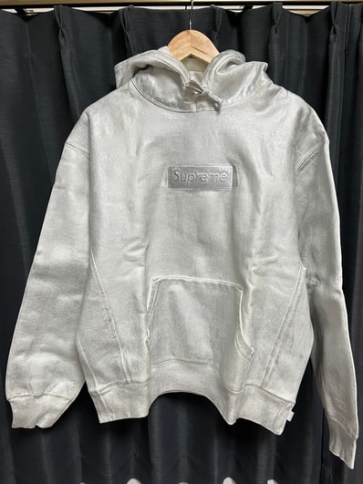 Supreme x MM6 Maison Margiela Foil Box Logo Hooded Sweatshirt "White"