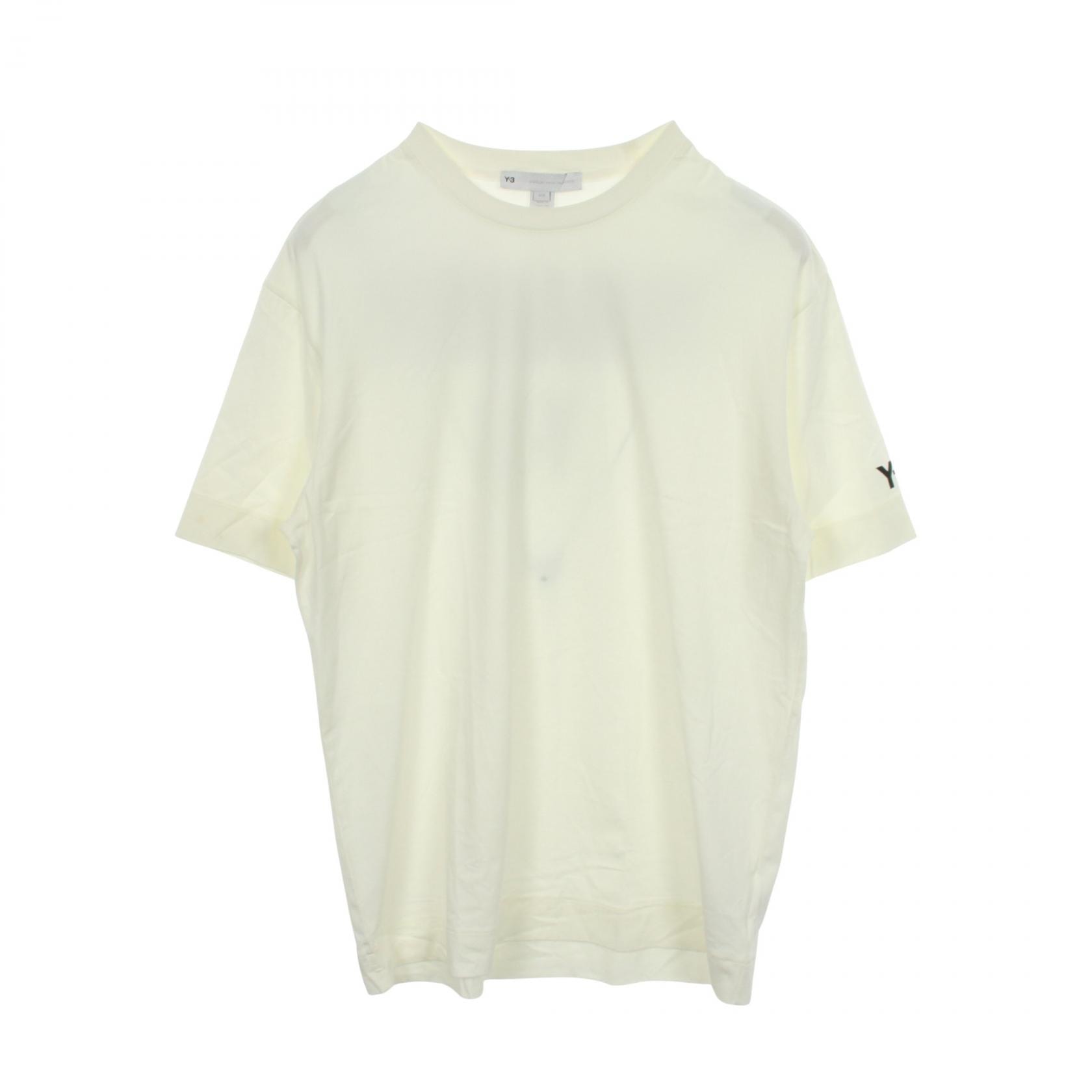 ワイスリー Y-3 Y-3 × YOHJI YAMAMOTO プリント 半袖Tシャツ 衣料品 トップス コットン メンズ アイボリー系 【中古】