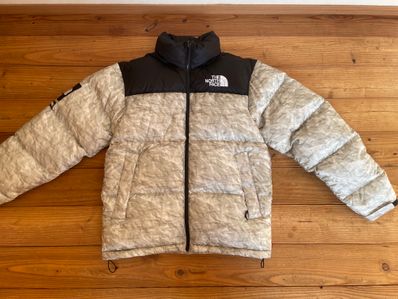Supreme x The North Face Nuptse Jacket "White Paper Print"