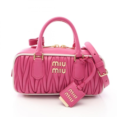 ミュウ ミュウ Miu Miu MATELASSE マテラッセ 2WAY ハンドバッグ バッグ レザー レディース ピンク系 5BB142 【中古】