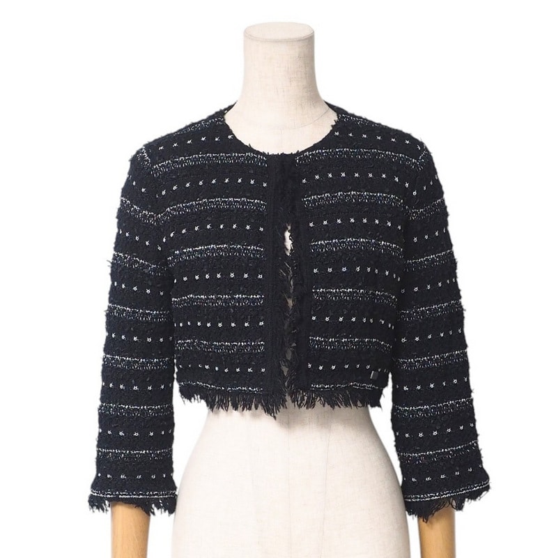 A (未使用に近い)】□美品□FOXEY フォクシー ノーカラージャケット