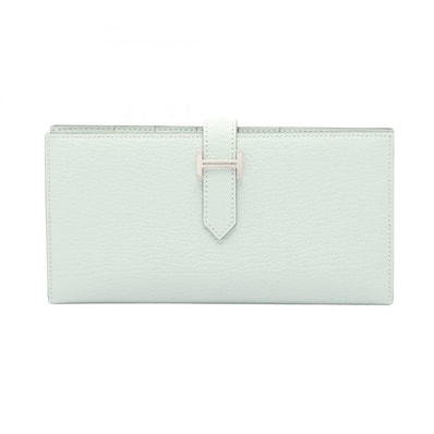エルメス HERMES ベアンスフレ 二つ折り長財布 財布 レザー シェーブル シェーブル W刻印(2024年製造) レディース グリーン系 【中古】