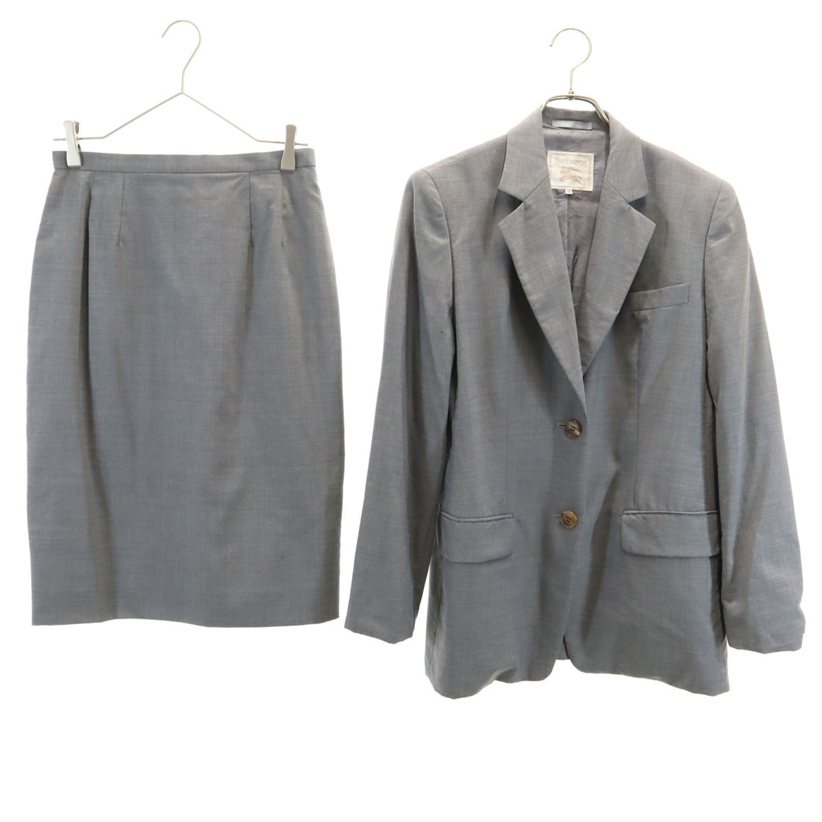 Burberrys バーバリーズ 90s オールド スカートスーツ 上下セットアップ 40 グレー 三陽商会