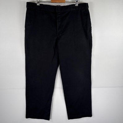 古着 ディッキーズ Dickies ワークパンツ 874 チノパン テーパード 大きいサイズ ワンポイントロゴ w42 L30 ブラック メンズ