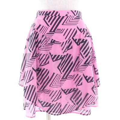 極美品 シャネル ココマーク柄 フレアミニスカート ピンク 34 P74305