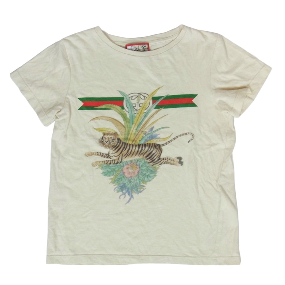 GUCCI グッチ 561651 XJD4M 虎 プリント 半袖 Tシャツ ベージュ系 6【中古】