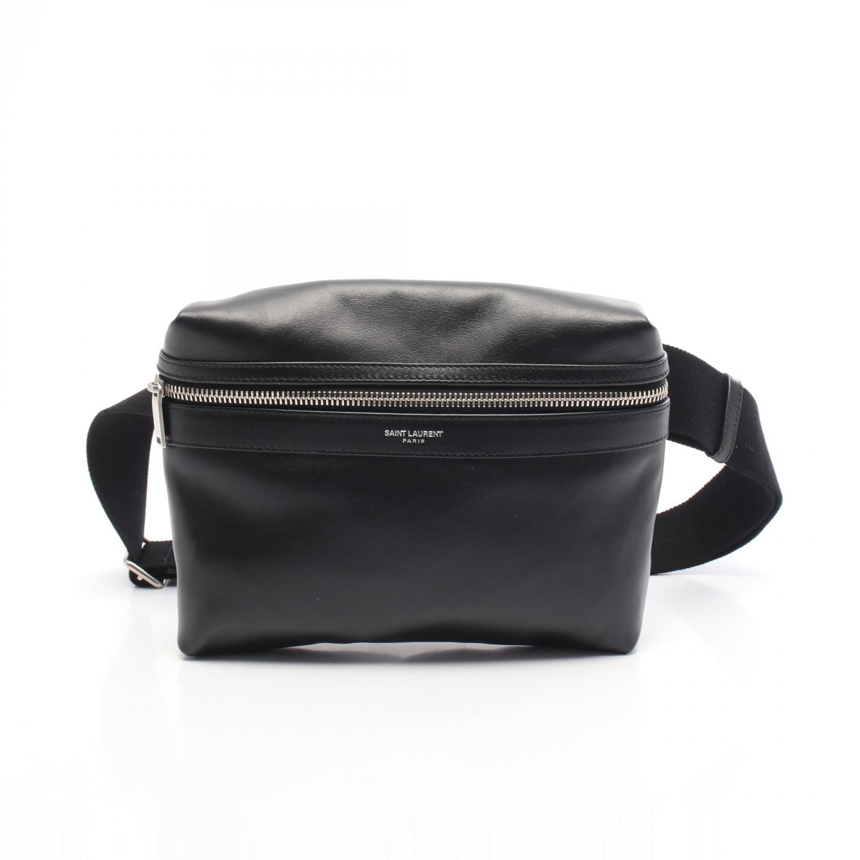 サンローランパリ SAINT LAURENT PARIS SAC CITY ウエストバッグ ボディバッグ バッグ レザー メンズ レディース ブラック系 634717 【中古】