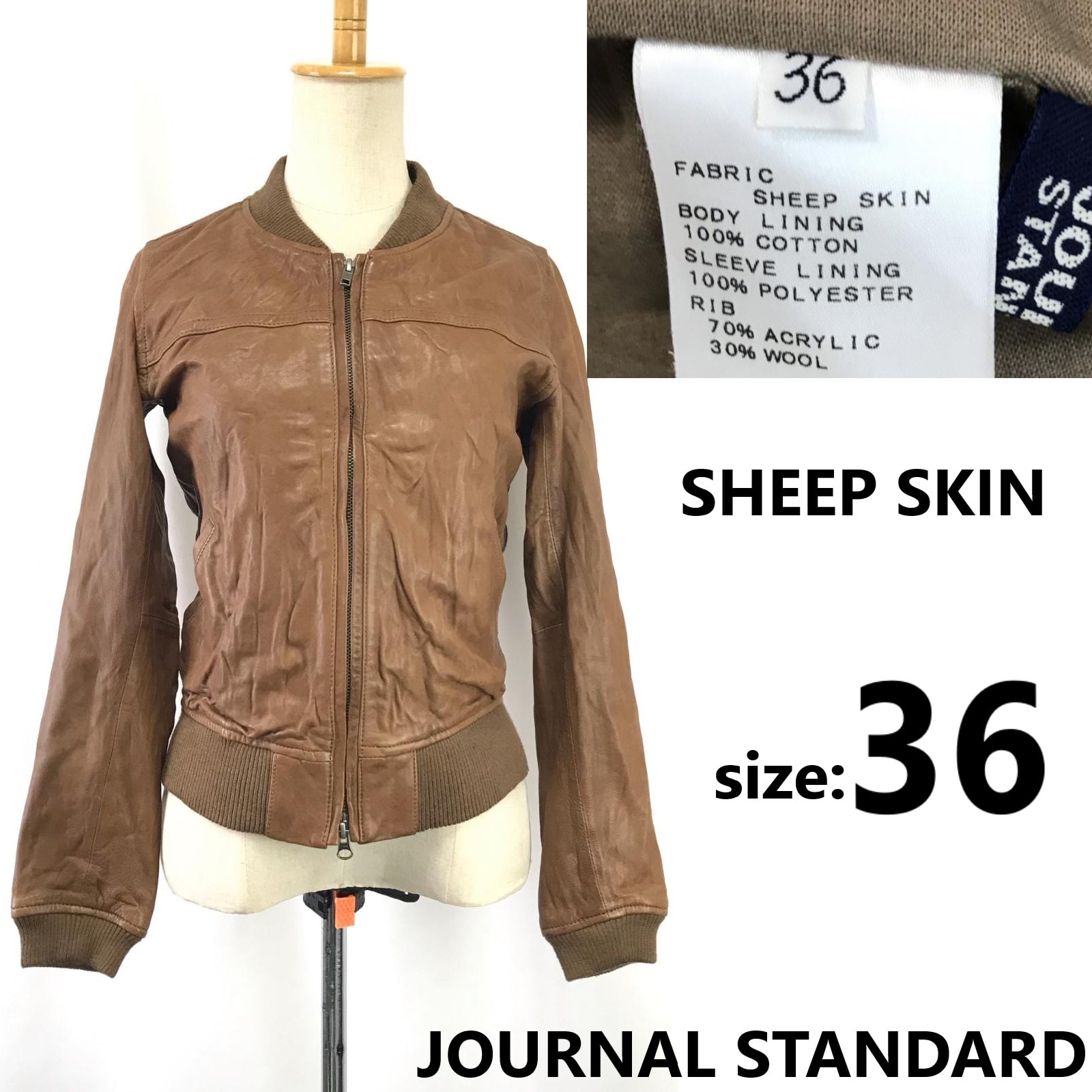 JOURNAL STANDARD/ジャーナルスタンダード★シープスキン/レザージャケット【36/レディースS/茶/brown】アウター/ブルゾン/Jacket/Jumper◆BJ121-e