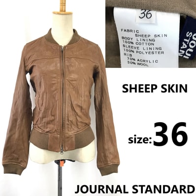 JOURNAL STANDARD/ジャーナルスタンダード★シープスキン/レザージャケット【36/レディースS/茶/brown】アウター/ブルゾン/Jacket/Jumper◆BJ121-e