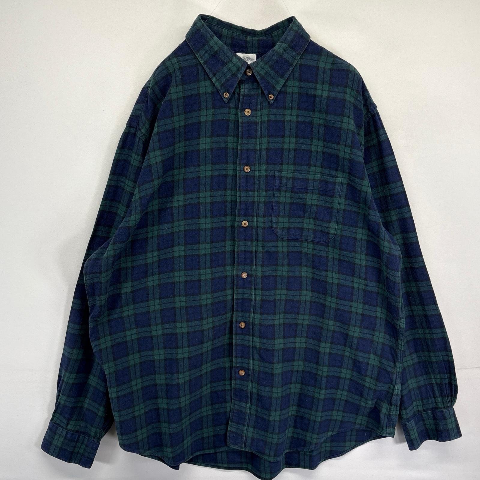 古着 ブルックスブラザーズ Brooks Brothers 長袖シャツ ネルシャツ ボタンダウン チェック柄 1818 XL  ネイビー メンズ