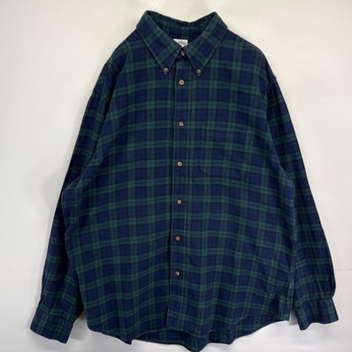 古着 ブルックスブラザーズ Brooks Brothers 長袖シャツ ネルシャツ ボタンダウン チェック柄 1818 XL ネイビー メンズ