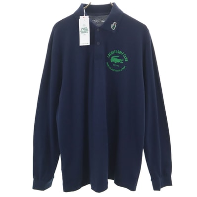 未使用 LACOSTE SPORT ラコステスポーツ バックロゴ 長袖 ポロシャツ XXL ネイビー