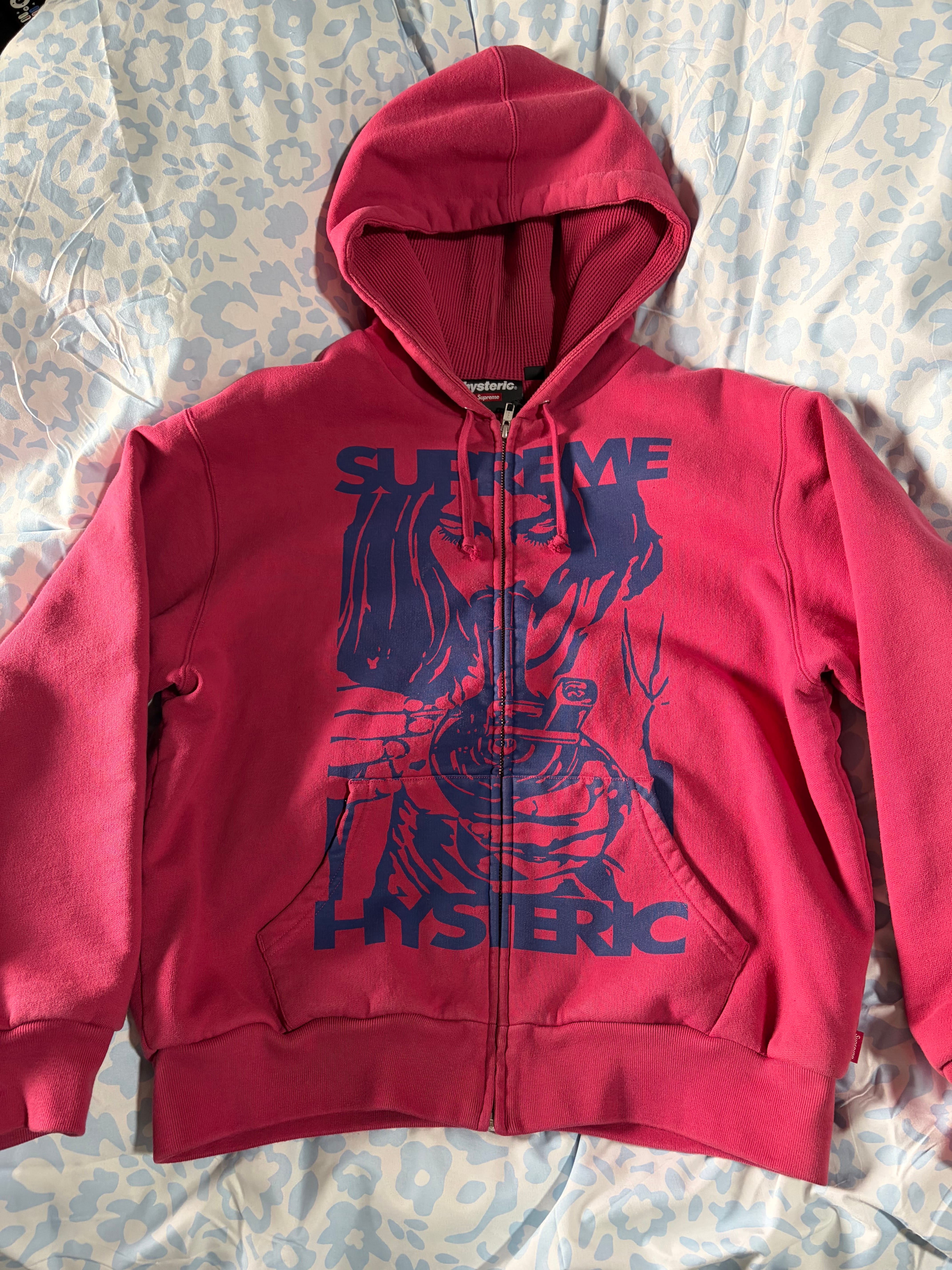 Supreme x HYSTERIC GLAMOUR Thermal Lined Zip Up Hooded Sweatshirt "Red"