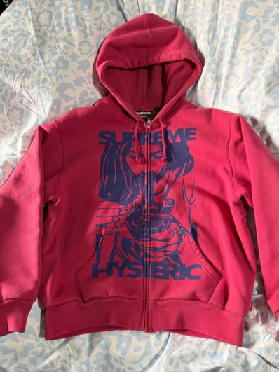 Supreme x HYSTERIC GLAMOUR Thermal Lined Zip Up Hooded Sweatshirt "Red"