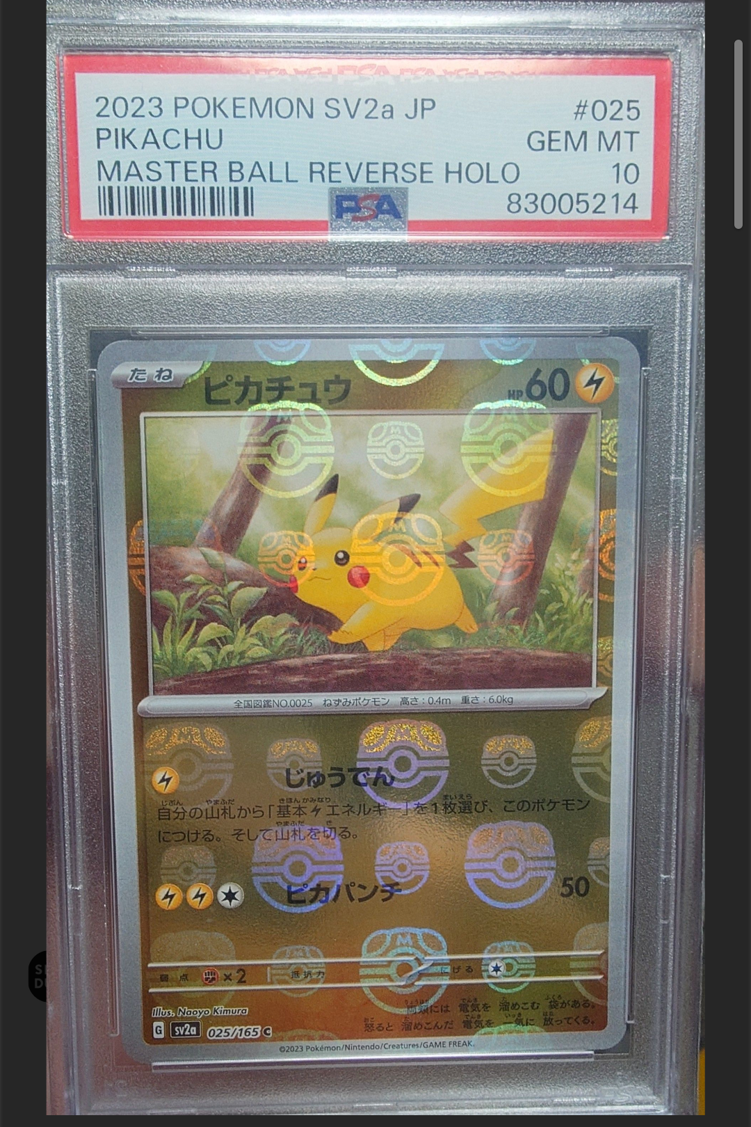 ピカチュウ C: マスターボールミラー (マスボピカチュウ) [SV2a 025/165](強化拡張パック「ポケモンカード151」)