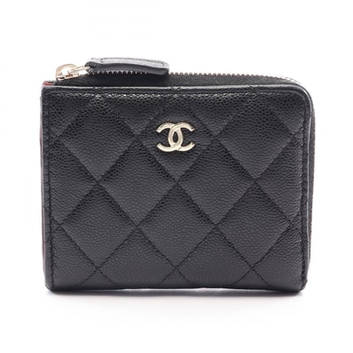 シャネル CHANEL マトラッセ ラウンド財布 財布 キャビアスキン(グレインドカーフ) レディース ブラック系 AP3999 【中古】