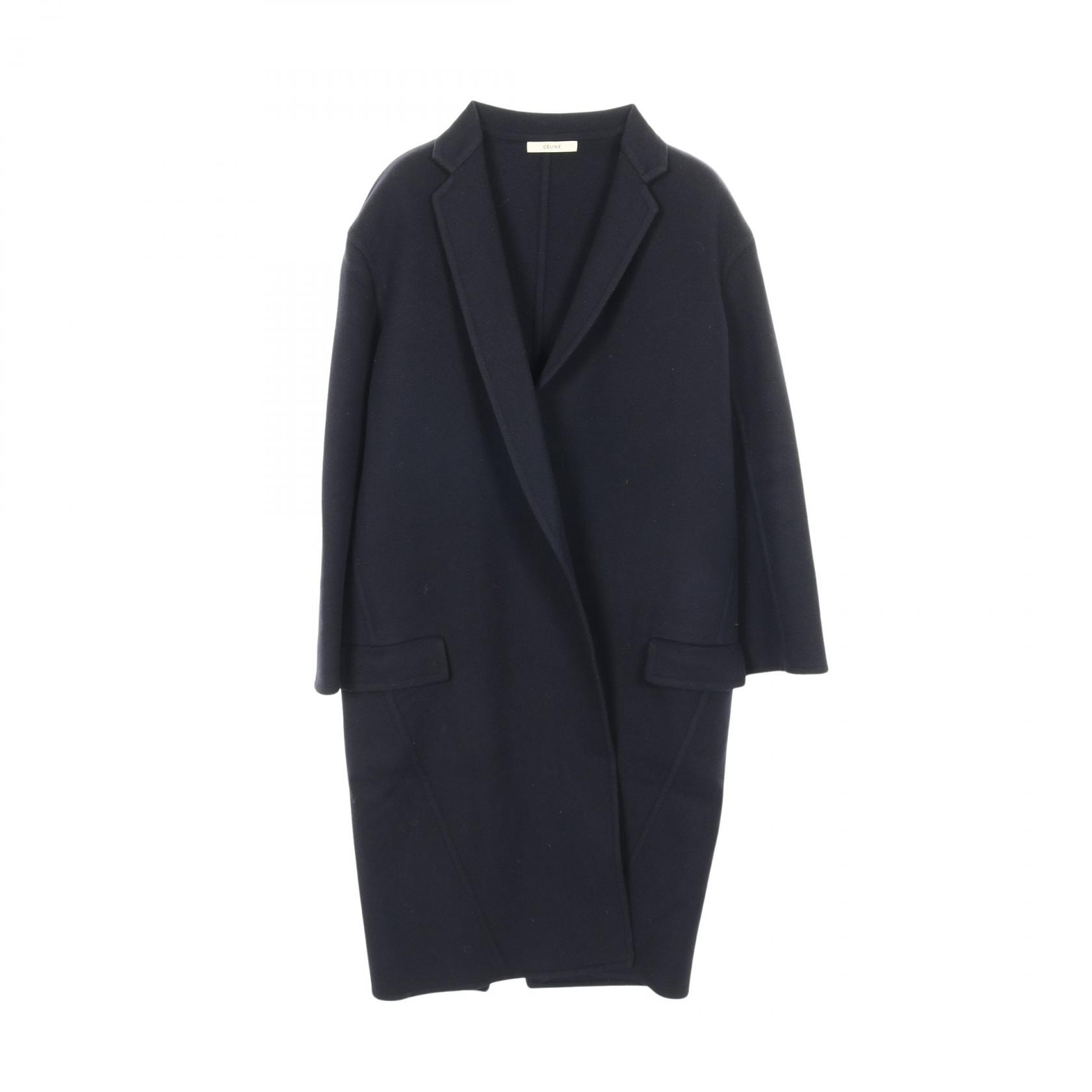セリーヌ CELINE エッグクロンビー 衣料品 アウター カシミヤ レディース ネイビー系 【中古】